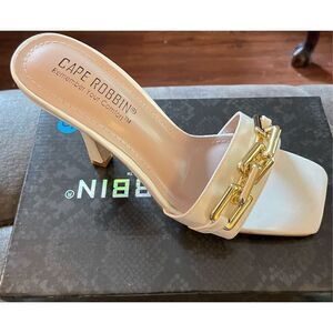 Sandals Mules High Heel Ladies Womens Shoes Party Chain Summer Slip On Size 6